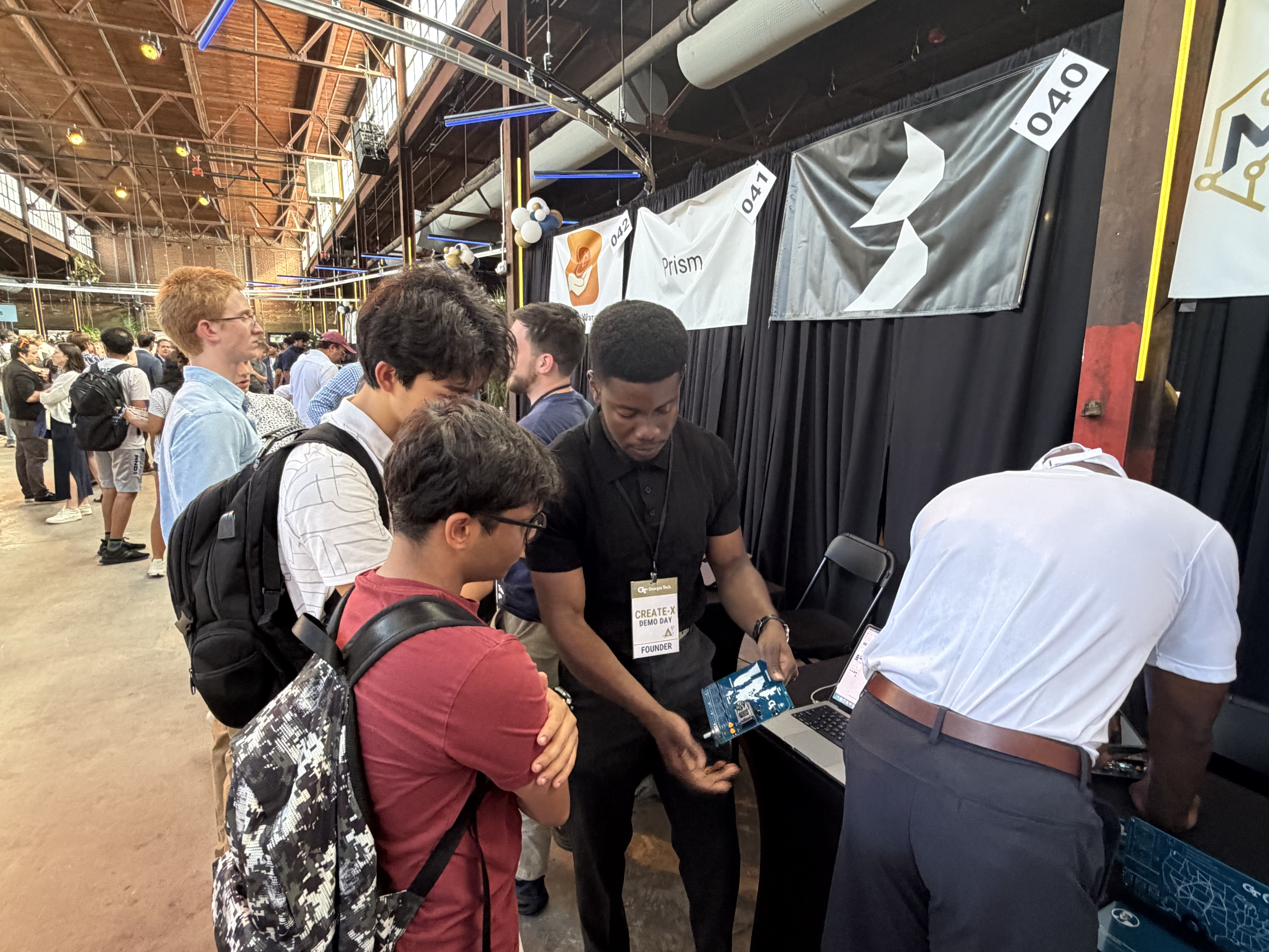 Speaking with Students and Investors at Create-X Demo Day