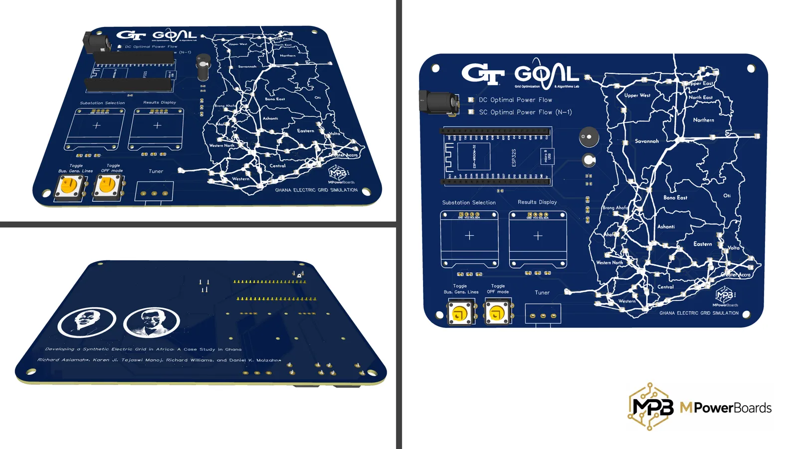 Gh1 Ghana Electric Grid Simulation board, full board layout